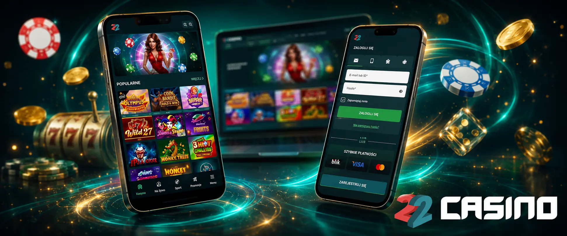 Rejestracja i logowanie w 22Casino